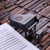 Cool Black Miniature Baby Piano Wooden Music Box (Top)