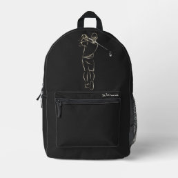  Cool Black Modern Add Your Name Classy Masculine  Printed Backpack