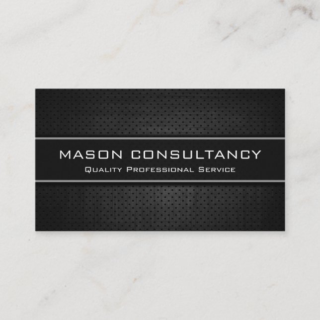 Cool Black, Modern Professional Business Cards (Front)
