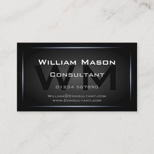 Cool Black Monogram Professional - Hi-Res Business Cards