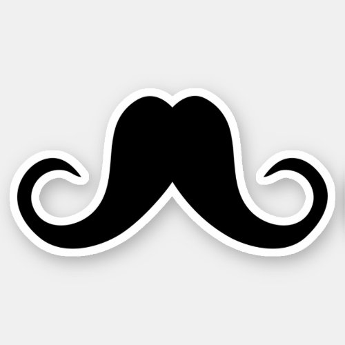 Cool black mustache sticker
