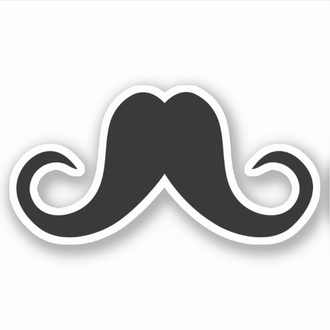 Cool black mustache sticker (Front)