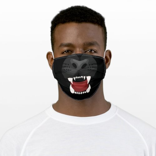 Cool Black Panther Wild Cat Funny Cartoon Animal Adult Cloth Face Mask
