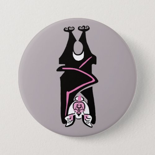 Cool Black  pink BAT _Halloween _ Goth _ Nature Button