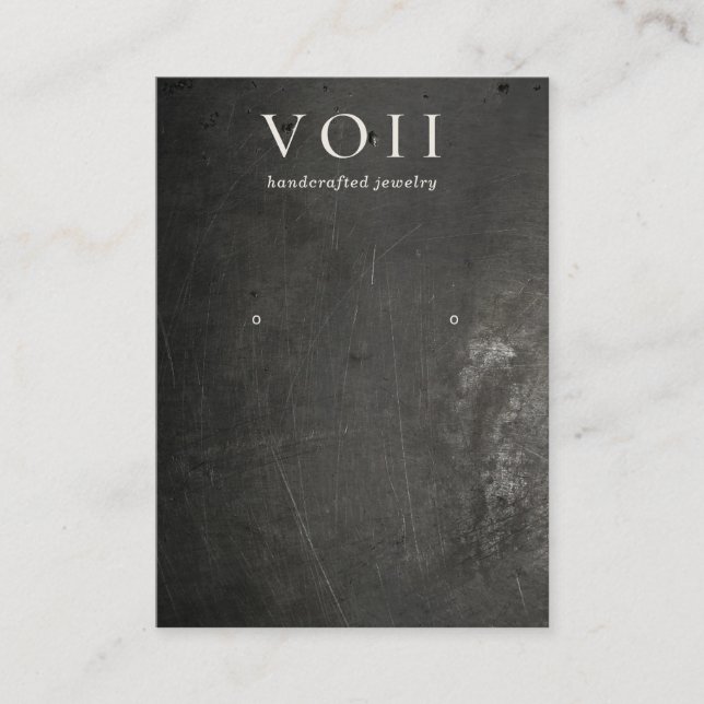 Cool Black Rustic Earring Display Holder Business Card (Front)