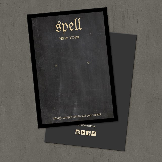 Cool Black Rustic Edgy  Earring Display Card (Creator Uploaded)