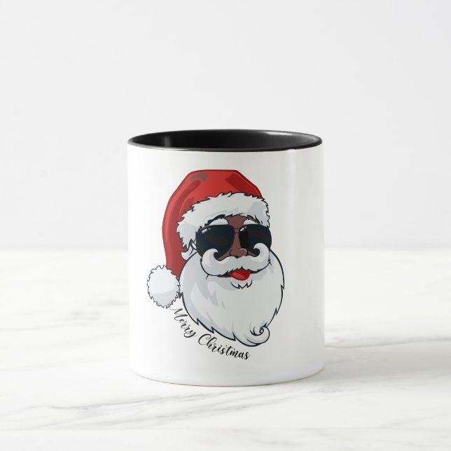 Cool Black Santa Classic Mug (Center)