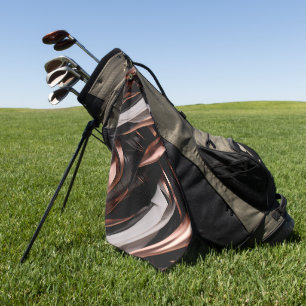 Cool Black, Silver and Copper Abstract 3D Effect Golf Towel