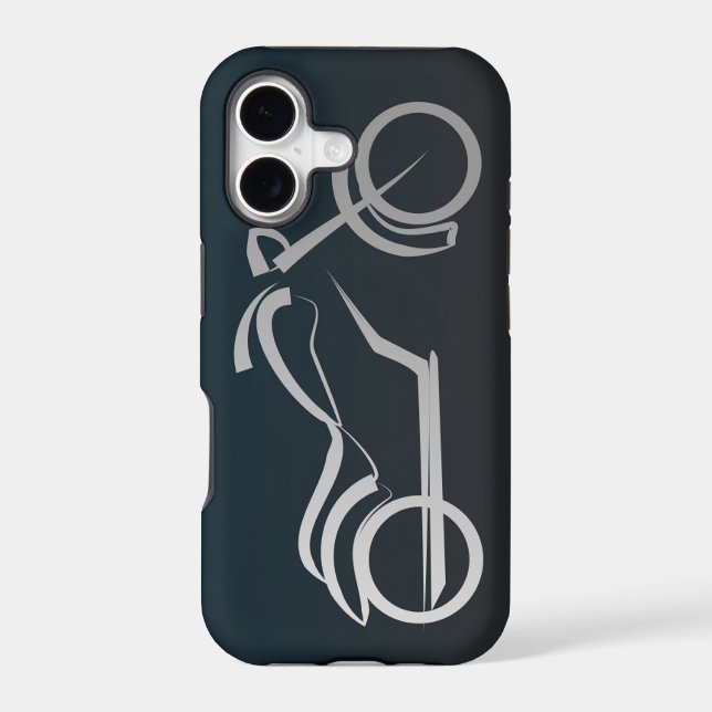 Cool Black Silver Motorcycle Frame Iphone Case (Back)