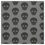 Cool Black Skulls Polka Dots Fabric