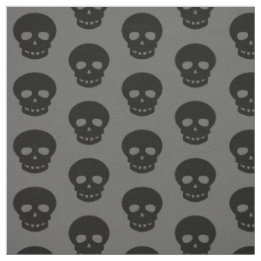 Cool Black Skulls Polka Dots Fabric