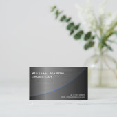Cool Black Stainless Steel Curved, Business Card (Standing Front)