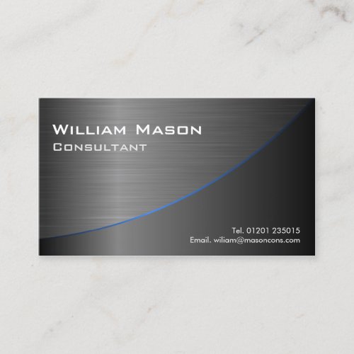 Black Stainless Steel Curved, Business Card
