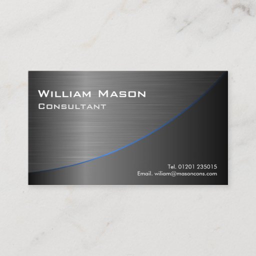 Customizable Black Stainless Steel Curved, Business Card