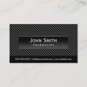 Cool Black Stripes Pharmacist Business Card