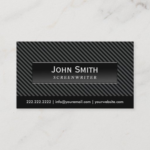 Customizable Cool Black Stripes Screenwriter Business Card
