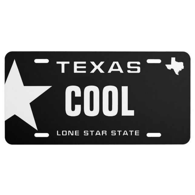 Cool Black Texas License Plate (Front)