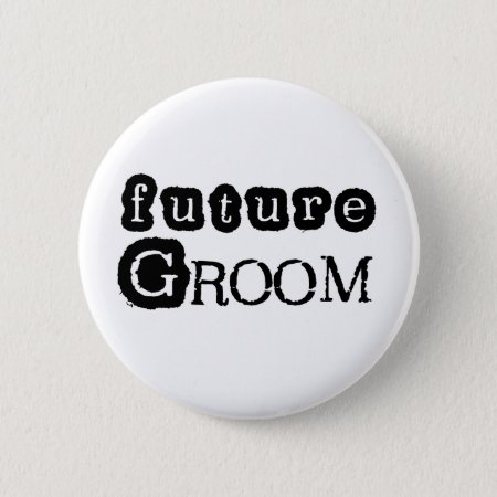 Cool Black Text Future Groom Button