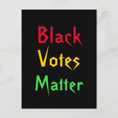 Cool Black Votes Matter Postcard