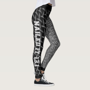 Cool Black & White Abstract Nailed It Leggings