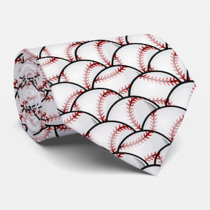 cool black white Baseball sports lovers  Neck Tie