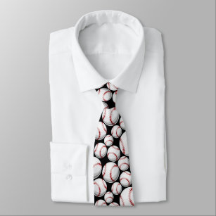 cool black white Baseball sports pattern Neck Tie