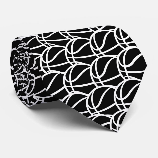 cool black white Basketball sports lovers Neck Tie (Rolled)