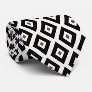 cool black white diamond pattern neck tie