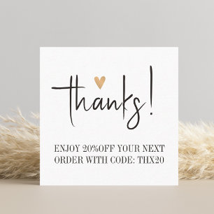 Cool Black White Elegant Thank You Card Coupon