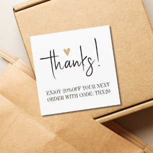 Cool Black White Elegant Thank You Card Coupon