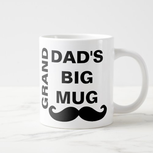 Cool Black  White Fathers Day Grand Dads Big Giant Coffee Mug