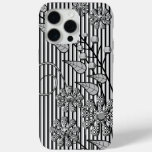 Cool Black &amp; White floral / stripes iPhone case