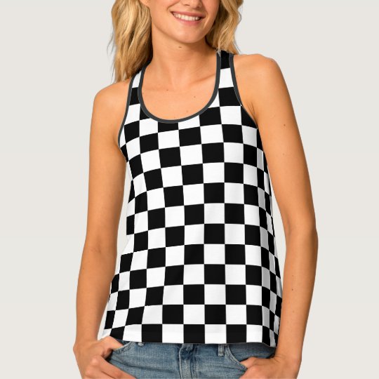 black and white checkered tank top