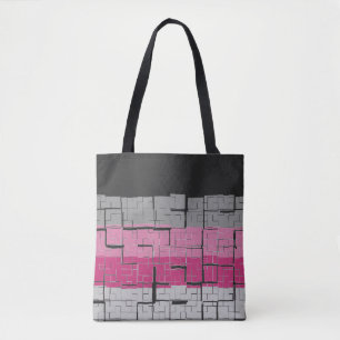 Cool Black White Gray Magenta Pink Pattern Tote Bag