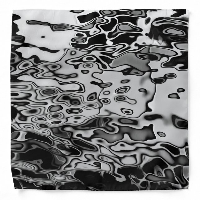 Cool Black White Gray Pattern Bandana (Front)