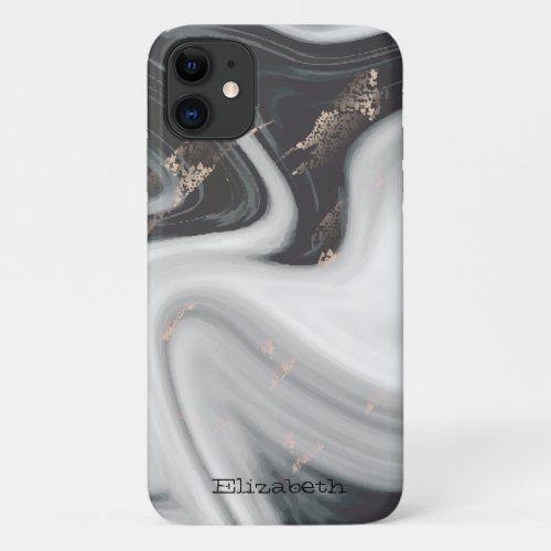 Cool Black White Marble  Stone Texture iPhone 11 Case