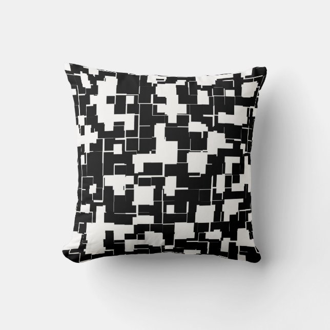 Cool Black White Modern Stylish Pattern Throw Pillow (Front)