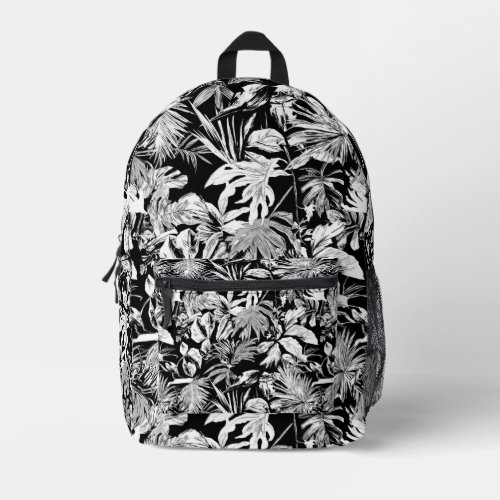 Cool Black White Modern Tropical Leaf Printed Bag