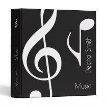 cool black / white music (musical notes) binder cool black / white music (musical notes) binder