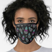 Cool Black White Pink Blue Pineapple Cloth Face Mask (Worn Her)