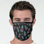 Cool Black White Pink Blue Pineapple Cloth Face Mask (Worn Him)