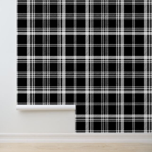 Cool Black white plaid tiled pattern Wallpaper (Application)