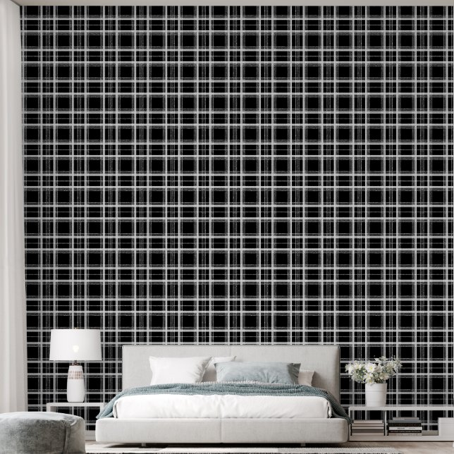Cool Black white plaid tiled pattern  Wallpaper (Bedroom)