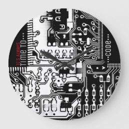 Cool black &amp; white printed circuit electronic PCB Large Clock