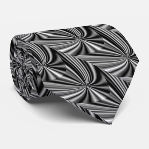 Cool Black White Silver Unique Pattern Neck Tie