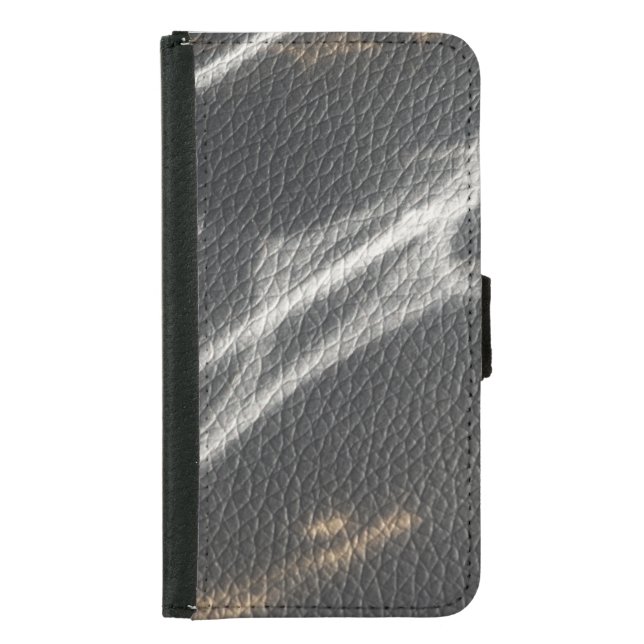 Cool  black & white stripes streak across samsung galaxy wallet case (Front)