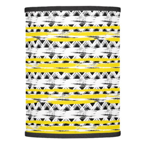 Cool Black White Yellow Stripes Tribal Pattern Lamp Shade