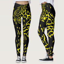 Cool Black Yellow Abstract Animal Print Pattern
