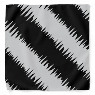 Cool Black Zigzag Striped Pattern Bandana