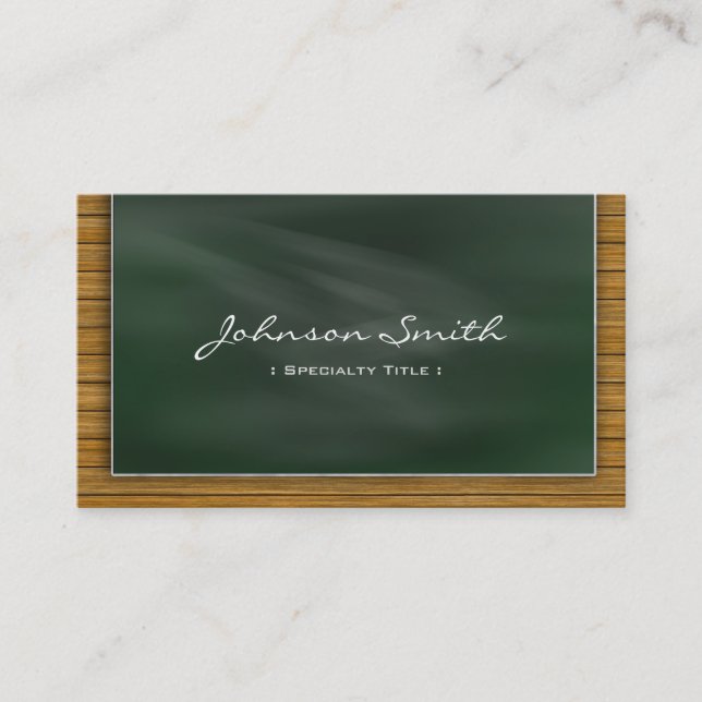 Cool Blackboard Chalkboard - School Teacher Business Card (Front)